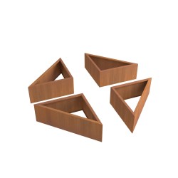 CORTEN RAISED GARDEN BED TRIANGLE MODULE H.30CM
